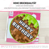 Minecraft cake topper edible wafer round 20 cm premium 0.6mm, 1pc.
