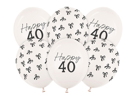 30 cm balloons, 40th birthday set, Pastel Off-white