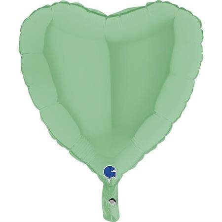 Folienballon - Mattes hellgrünes Herz 46 cm, Grabo