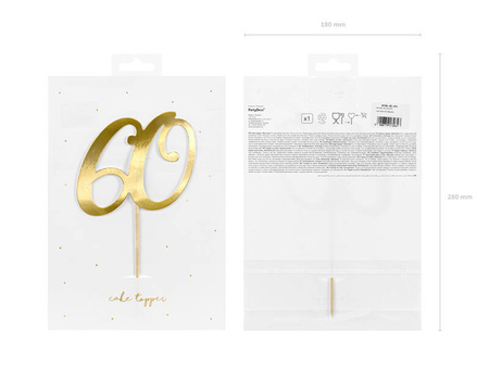 Papier-Topper "60" in Gold, 20,5cm.