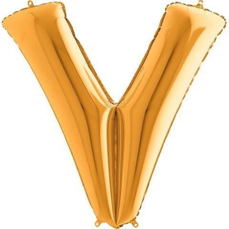 The foil balloon 40 letter 'V gold