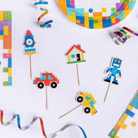 Cake toppers Klocki 5 pcs.