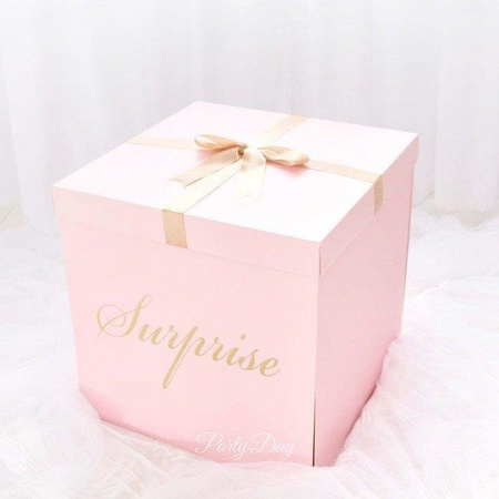 Surprise gift box, pink, 50x50x50 cm