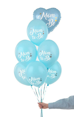 Mom to be Latexballons, pastellblau 30cm, 50 Stück