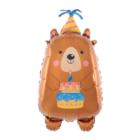 Birthday Bear Foil Balloon 44.5 x 78.5 cm