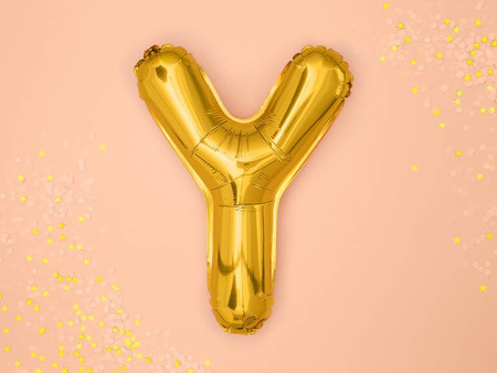 Foil balloon letter Y 35cm, gold