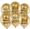 Zum Geburtstag gold verchromte Geburtstagsballons, 30cm, 50 Stk.