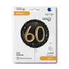 Foil Balloon, Round, 60th Birthday, Black-Gold, 46 cm