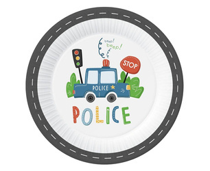 Paper plates Police 23 cm, 6 pcs.