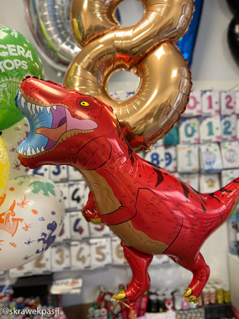 Foil balloon - red dinosaur 90 cm Grabo