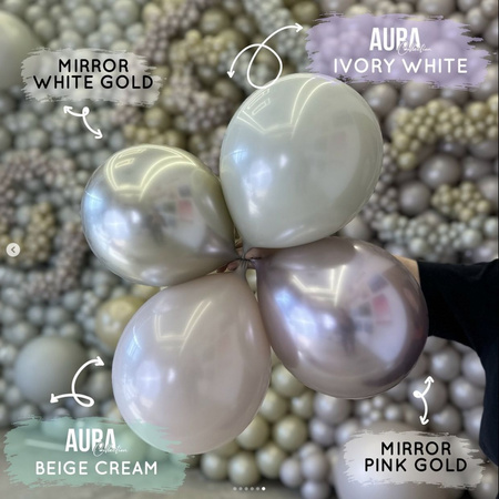 Latexballons Kalisan AURA Beige Cream, cremefarbene, 30 cm, 50 Stk.
