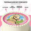 Pink Pony cake topper edible wafer round 20 cm premium, vegan, gluten-free, cut