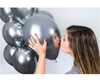 Latexballons, Silber Chrom, 33 cm, 50 Stück