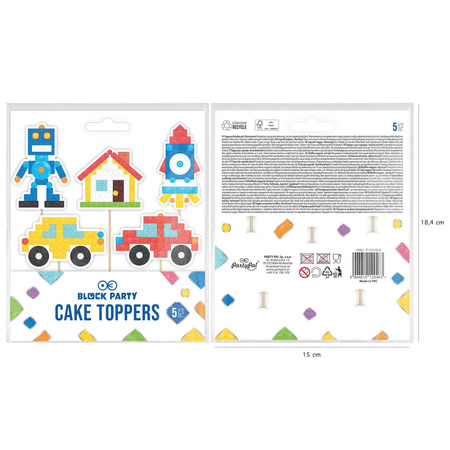 Cake toppers Klocki 5 pcs.