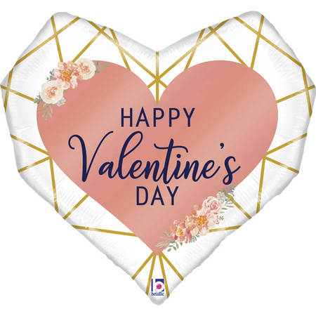 Happy Valentine's Day 73cm geometrischer Folienballon