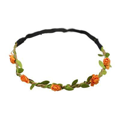 Head wreath, with flowers, on elastic