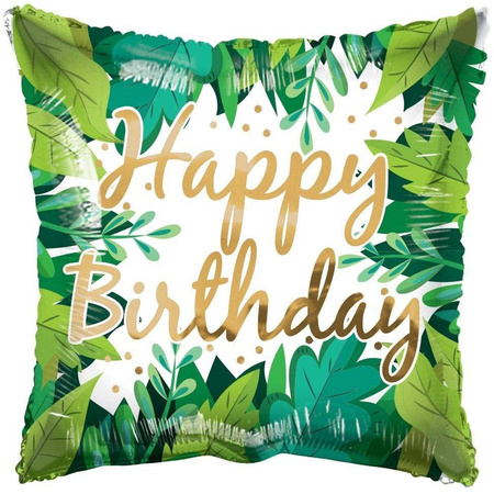 ECO Folienballon, Kissen, Happy Birthday, 46 cm