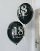 Strong balloons, birthday Brilliant & 18, Black 30 cm, 50 pcs.