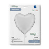 Foil balloon - Satin white heart 46 cm, Grabo