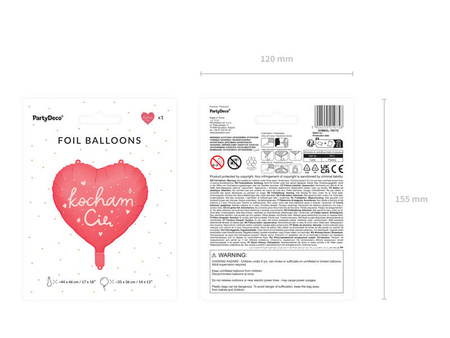 Folienballon Herz I love you, rot 45 cm