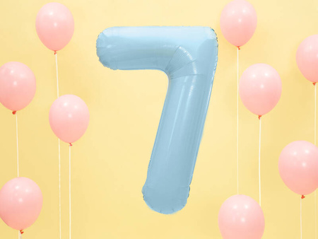 The number 7 Foil balloon, 86cm, light blue