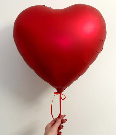 Red Matte Heart Shaped Foil Balloon 46 cm