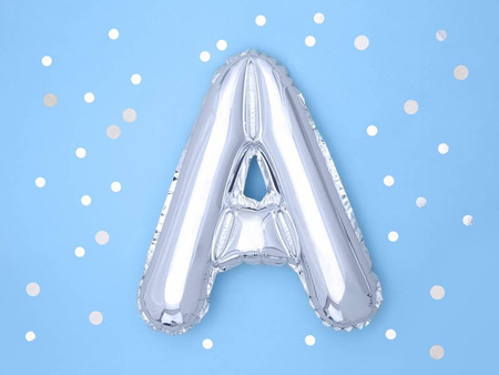 Foil balloon letter A, 35cm, silver