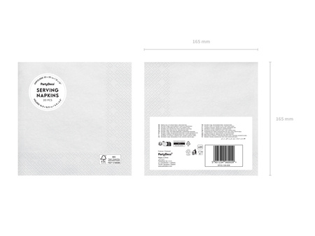 Paper napkins White 33x33cm 20 pcs