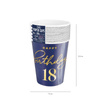 Happy Birthday 18 Becher, marineblau 220ml 6 Stk.