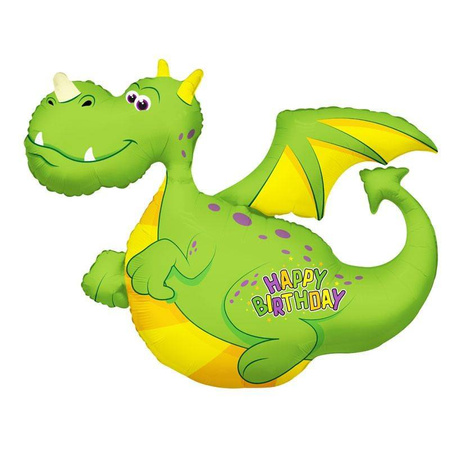 Balloon Foil Green Dragon, Dinosaur Happy Birthday, 92cm