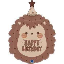 Foil balloon brown Sweet Hedgehog Birthday 45x61cm