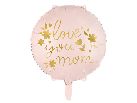 Love you mom Folienballon, rosa 45 cm