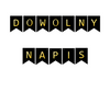 Personalisierter Banner, Girlande, schwarze Flaggen mit personalisiertem Schriftzug, schwarz-gold, DEIN SCHRIFTZUG