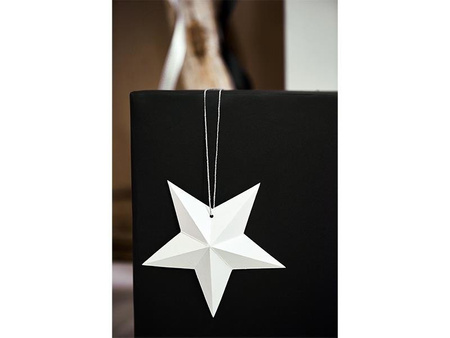 Star decoration, white, different sizes, 6 pcs.