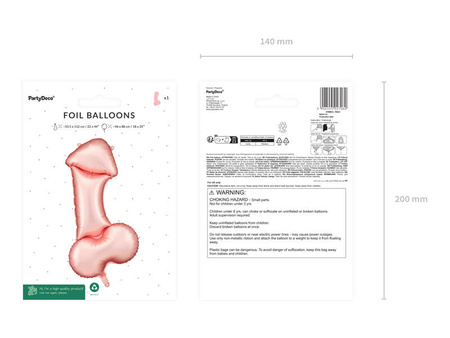 Foil balloon, Penis, 55,5x112 cm