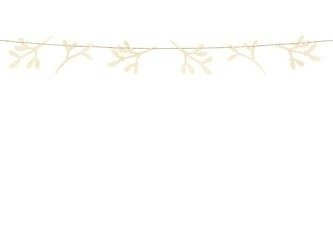 Wooden mistletoe garland, 127 cm
