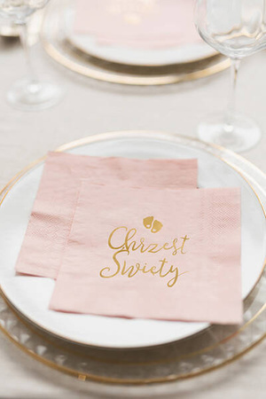 Napkins Holy baptism, pink, 33x33cm, 12 pcs