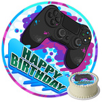 PlayStation Pad cake topper edible wafer round 20 cm premium, vegan, gluten-free, cut