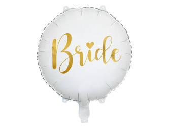 Bride to be foil balloon, white and gold 45 cm