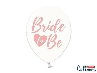 Balloons Crystal Clea transparent labeled Bride to Be, 30cm (1 op. / 6 pcs.)