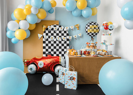 Chessboard-pattern foil balloon, Happy Birthday, 45cm