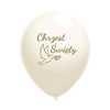 Latex balloons Holy Baptism white, gold print 50 pcs.