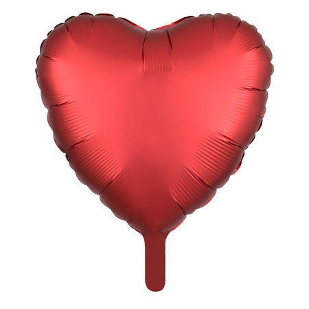 Foil Balloon Heart, red matte, 46 cm