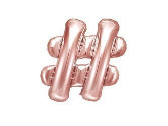 Foil balloon #, 35cm, pink gold