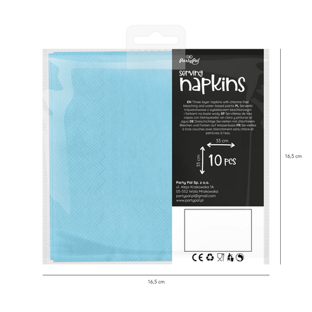 Napkins Heilige Taufe, Blau 33x33cm, 10 Stück