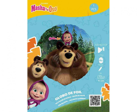 Folienballon, Mehrfarbig, Mascha und der Bär, 18 Zoll, 1 Stk.