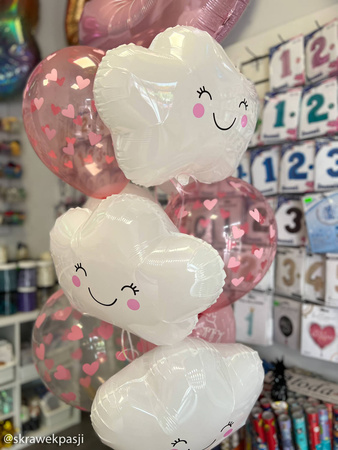 Lächelnde Wolke Weißer Folienballon, 48cm