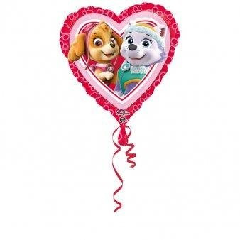 Herzfolienballon, Skye und Everest 'Paw Patrol', 43 cm