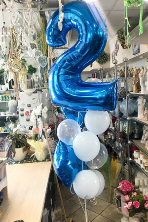 The foil balloon number 2 Blue - 102 cm Grabo