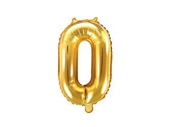 Foil balloon Cyfra 0, 35cm, Golden